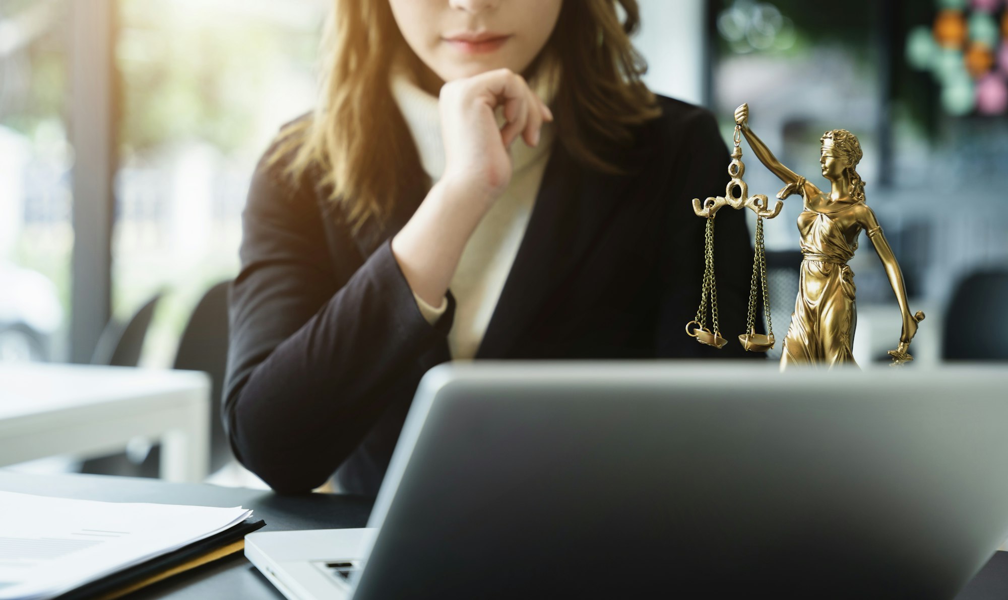 Lawyer and businessman or judge Consult with clients, legal and legal services.